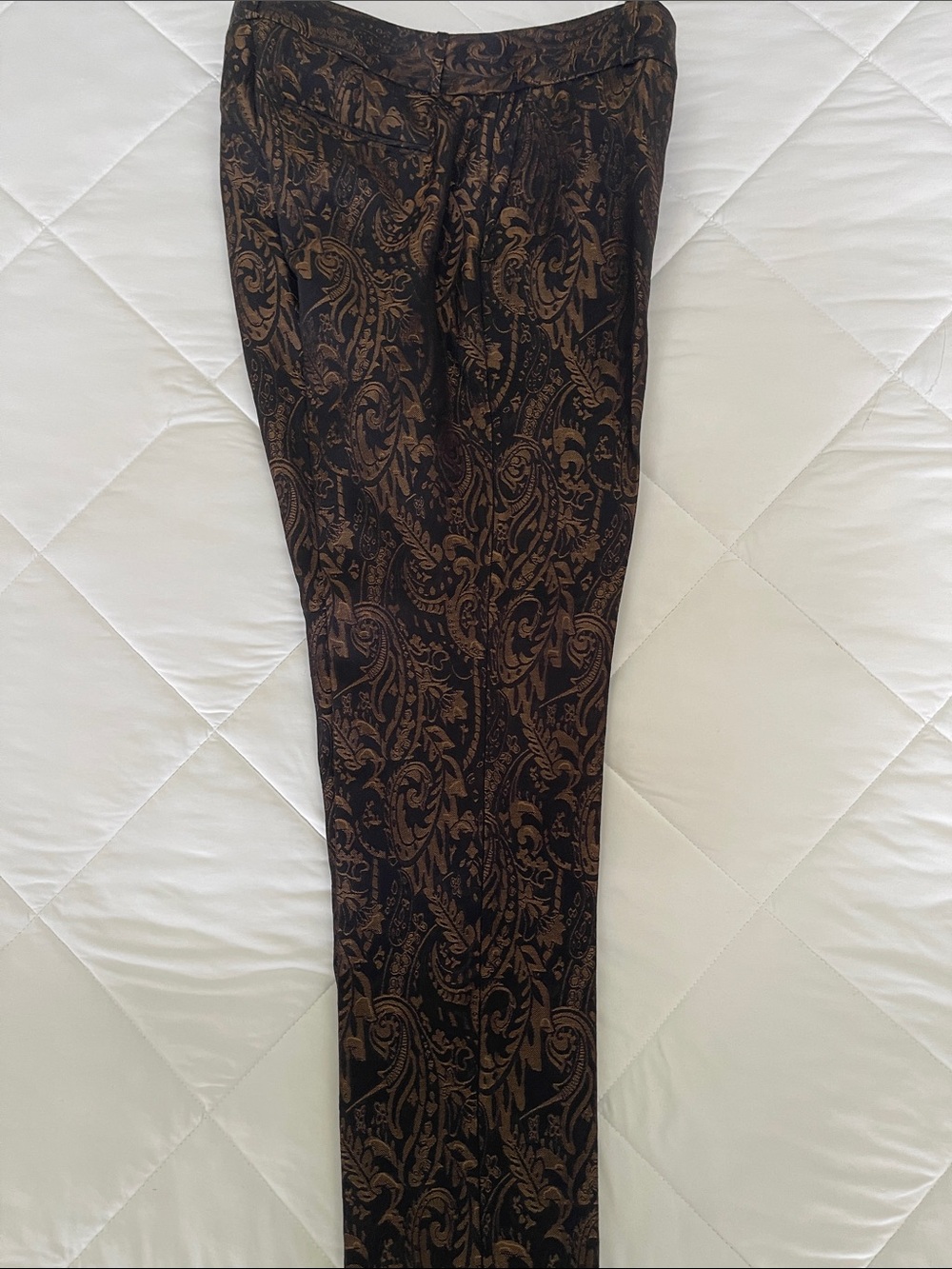 Banana Republic Black & Brown Paisley Slim Dress Pants